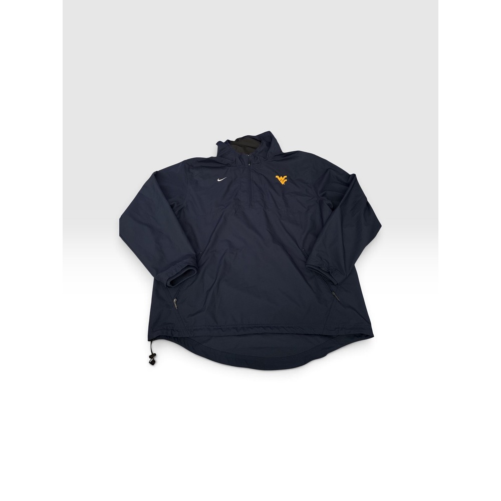Nike West Virginia Mountaineers WVU Half Zip Windbreaker Jacket Mens Medium Navy
